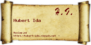 Hubert Ida névjegykártya